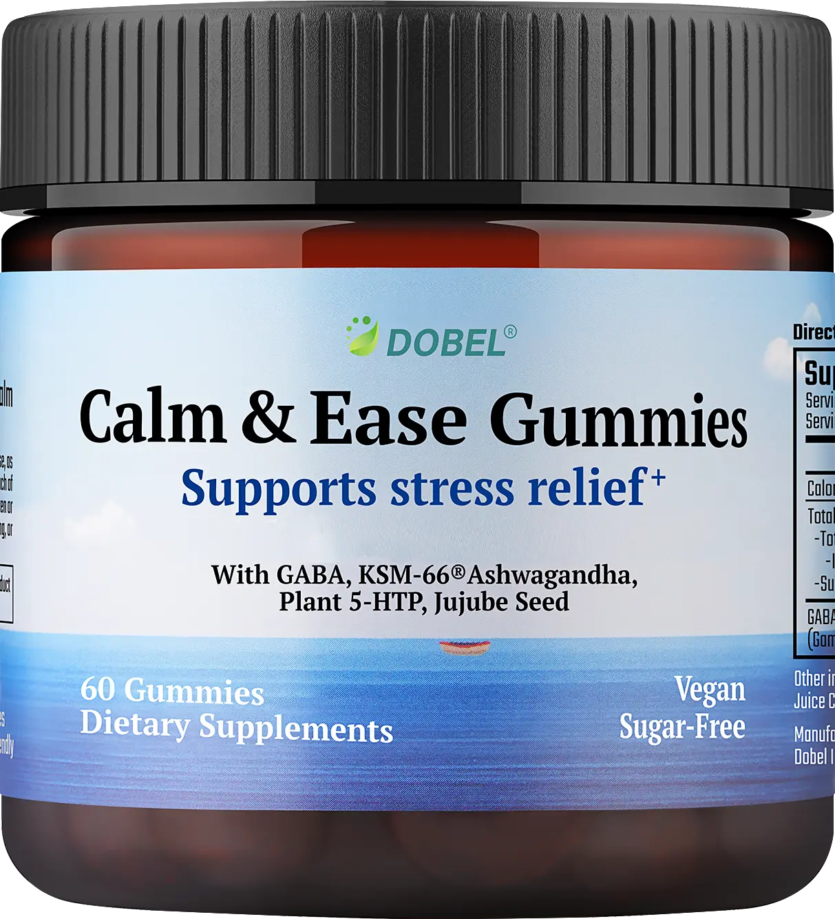 Dobel - Calm & Sleep Gummies for Adults | Calming Gummies with GABA, 5-HTP & Ashwagandha KSM-66, Sugar-Free, Vegan Bedtime Wind-Down Support, Natural Blueberry Flavor - 60 Count sohochic