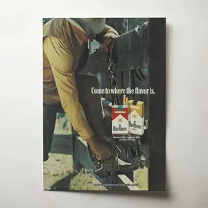 Vintage Cigarette Magazine Wall Art, Marlboro Poster