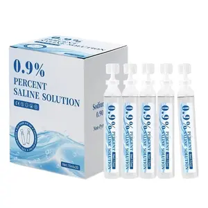 0.9% Home Saline Solution,  Sodium Chloride for Nasal and Eye Use, Wound Care, Acne Facial Cleansing, Nasal Cleansing for Children and Adults, Sterile Sterilization Care, Wound Cleansing - 20 Count (0.17 oz Each)