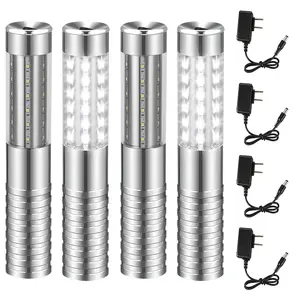 4 Pack LED Stage Light Bottle Girl Service Light Strobe Baton Light Rechargeable Bottle Service Sparklers Stick Reusable Champagne Bottle Handheld LED for Club Stage Nightclub Party Concert Event Bar Outdoor