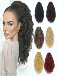 18 Inch Short Wavy Ponytail - Multi-Layered Fluffy Claw Clip Synthetic Hairpiece for Women, Perfect for Holiday Parties & Daily Wear