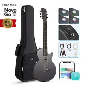 【Enya NOVA GO SP1】 Carbon Fiber Travel Guitar - 35" Acoustic Electric with Smart AcousticPlus Technology, Built-in Effects, USB Recording, Bluetooth Speaker,Beginner Bundle with Gig Bag & Acces Christmas Gift,TikTokShopHolidayHaul