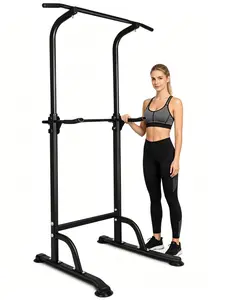 pull bar Power Tower Pull Up Bar & Dip Station, Adjustable Height, Full Body Home Gym Trainer, Stable Strength Workout Equipment ,Home Gym Kit