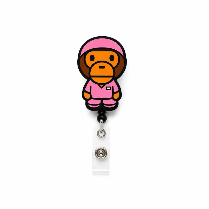 Ape in Scrubs Badge Reel | Handmade Retractable Badge Reel | Nurse Badge Holder | ID Badge Clip