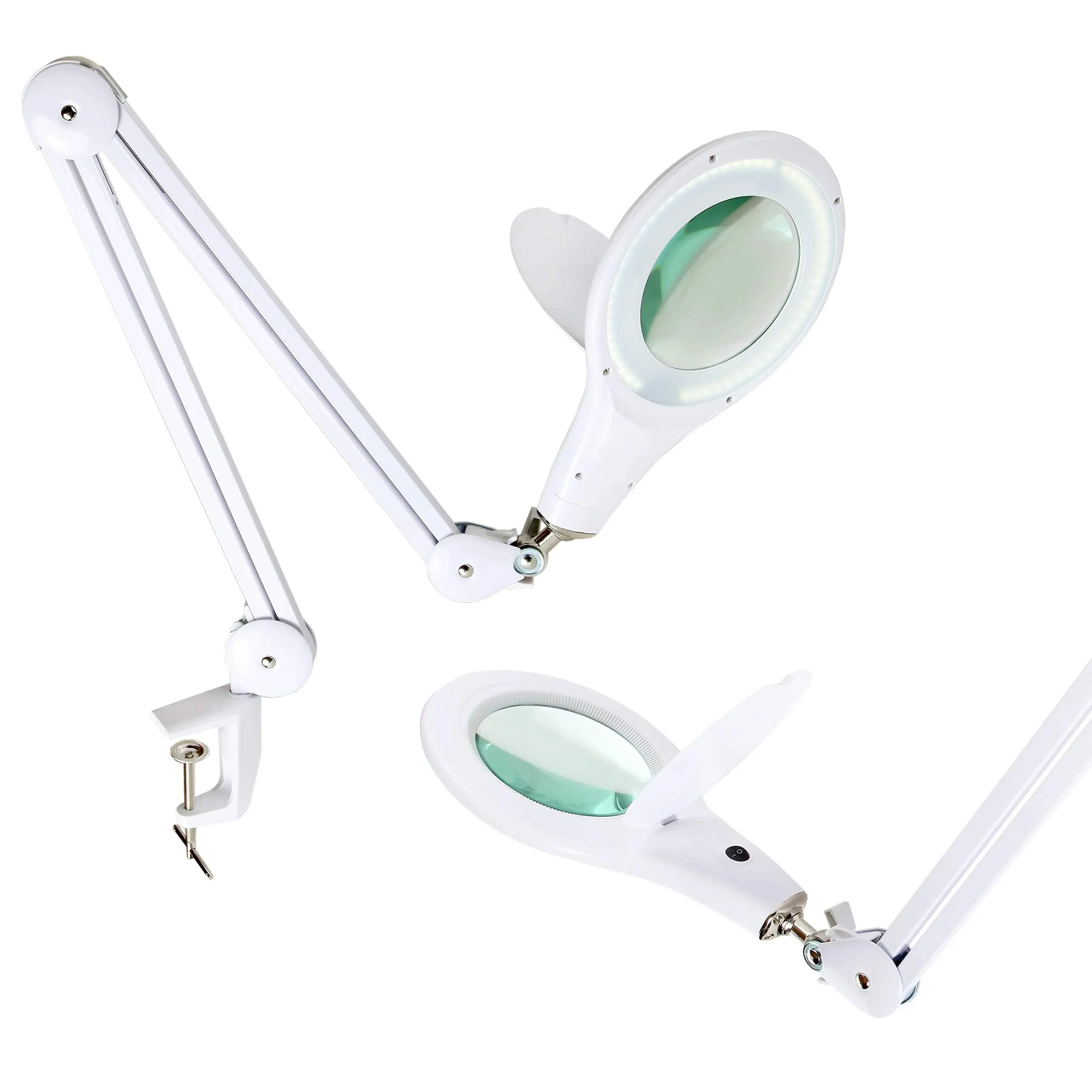 Brightech LightView PRO LED Magnifying Glass Desk Lamp - Adjustable Desk Light, Multifunctional Lighting, 2.25x Bright Lighted Lens for Puzzle, Craft Table Top Tasks