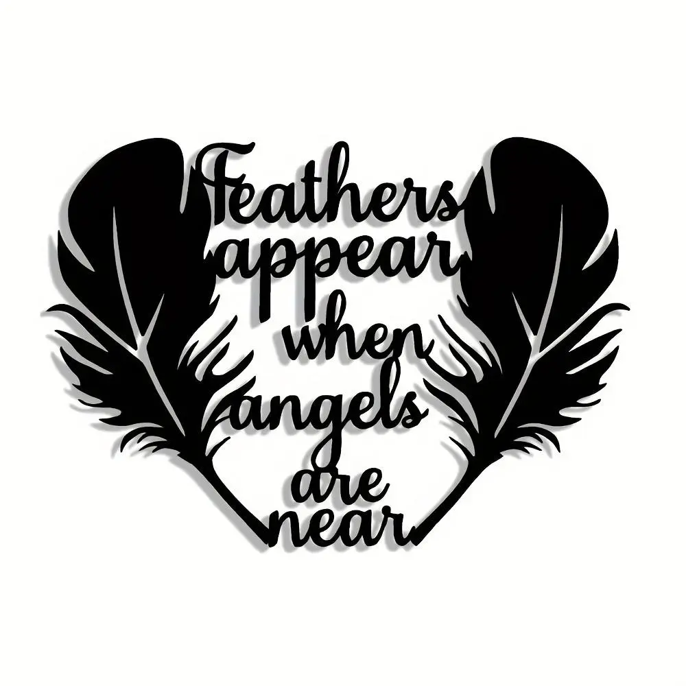 Feather Design Wall Art, Metal Wall Decor, Wall Hanging Decor for Home Living Room Bedroom, Home Decor, Room Decor, Bedroom Accessories, Poster