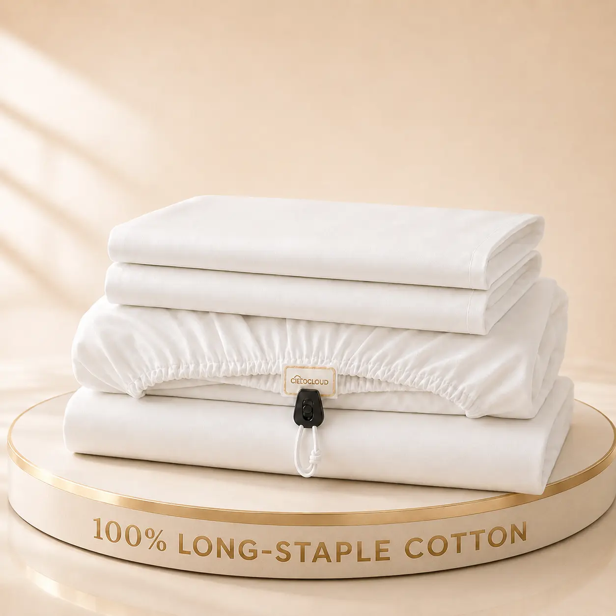 "CieloCloud Upgrade Your Bedroom with Egyptian Cotton Bed Sheet Set, 4 Piece Luxury Hotel Sheets, Cloud Soft Smooth Sateen Bedding, Breathable Comfortable Bed Sheets with Deep Pocket Fitted Sheet "