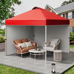 10FT x 10FT Outdoor Pop-Up Canopy Tent Quick & Easy Setup, Sun Shelter with Adjustable Height for Backyard, Camping, Beach & Vending summergarden