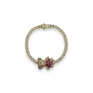 Teddy Bear Bracelet - 14K Yellow Gold