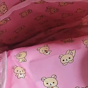 Kawaii Cartoon Rilakkumas Backpack Korilakkuma Embroidery Waterproof Nylon Backbag Large Capacity Girls Boys Student School Bag