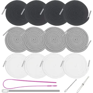 12 count 66 Inches XL Lengthened Drawstring Cords Replacement Drawstrings with 4 count Easy Threaders for Sweatpants Shorts Pants Jackets Coats