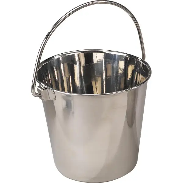 212 MAIN Heavy Duty Stainless Steel Pail - Proselect ZW144-06, 192oz, 8.75in W, Snag-Free Home Care Bucket