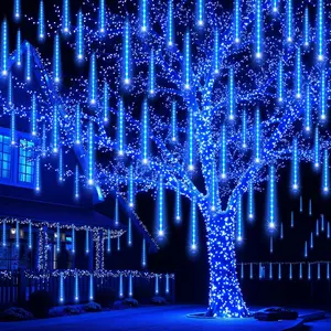 SUMUCAEN Indoor/Outdoor DecorativeLight,Garden LED Light, Tree Branch Lights ,8tubes 192Led MeteorShower Lights, Waterproof Christmas DecorationsIcicle Light for Christmas Trees Halloween Party,UI Plug