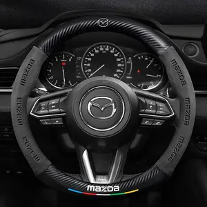 Mazda 3 5 6 Skyactiv Axela Atenza Cx30 Cx5 Cx8 Cx9 Mx5 Rx8 Rx7 Bt50 Leather Steering Wheel Cover, Durable & Stylish Accessory
