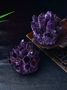 Natural Crystal Amethyst Cluster with Yellow Crystal Stone Large Raw Gemstone for Collectors and Enthusiasts