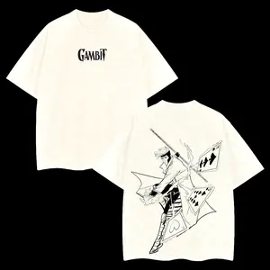 Gambit v1 Double Printed Oversize Lightweight Acid Washed Tee TV Show Graphic Top Cotton Gift T-Shirt For Comic Lover, Gift T-Shirt For Movie Lover boys  merch good  graphic  tees