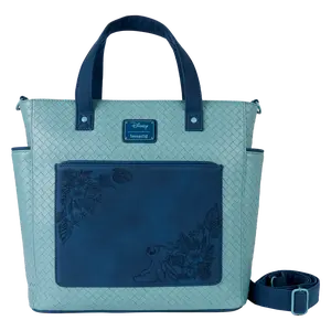 Stitch Embroidered Floral Convertible Backpack & Tote Crossbody Bag