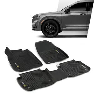 CROSSDESIGN Fit For 2023-2024 Honda CR-V CRV TPE Car Floor Mats All Season Liners 3PCS