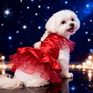 Pet Dog Cat Clothing Flutter Sleeve For Small Dog Teddy Bear Thin Pet Wedding Dress Formal Dress Party Outfit Group Dress Up Poodle