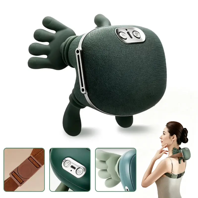 2026 Upgraded Electric Neck & Shoulder Massager - Eco-Friendly Material, Bionic Hand Heating, Wireless 3D Kneading, Deep Tissue Body Massage, Lightweight Portable Fitness Gift for Sports & Outdoor Use