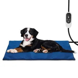 G128 Extra Large Pet Heating Pad 47.24x27.56IN, 6 Adjustable Temperature Dog Cat Heating Pad with Timer, Waterproof Heated Cat Dog Bed with Chew Resistant Cord, Indoor Electric Large Pet Heated Mat