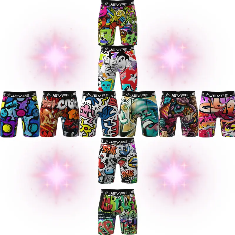 Men's fashion printed boxer shorts - Random 12pcs. Soft, breathable, moisture-wicking elastic waistband, suitable for home office, sports and other occasions. Suitable for all men's underwear.
