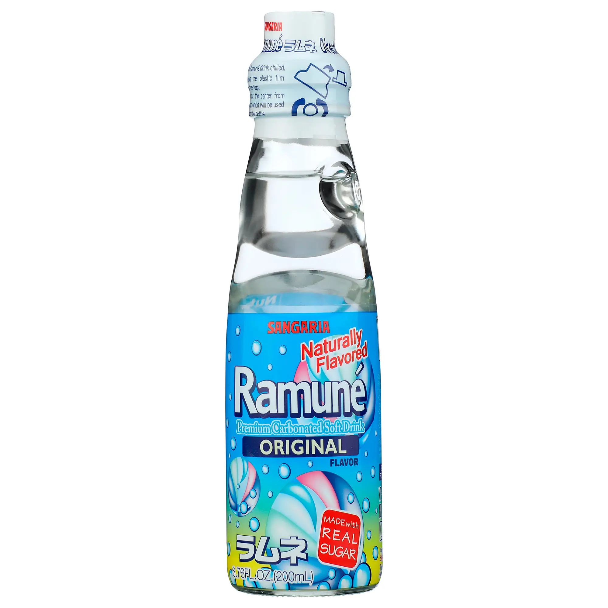 SANGARIA Ramune Carbonated Marble Soft Drink of Japan, 6.76 Fluid Oz