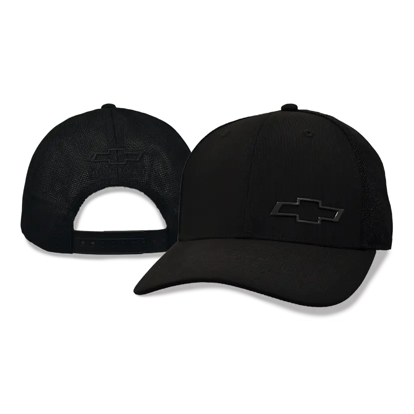 Chevrolet "Black Chrome Bowtie" Airtek Performance Mesh Snapback Hat