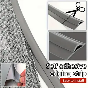 3m/118.11 Inch Self Adhesive Carpet Edges Trim, Flexible PVC Material Edges Strip, Easy Installation, Used for Carpet To Tile Floor Transition Solution Strip