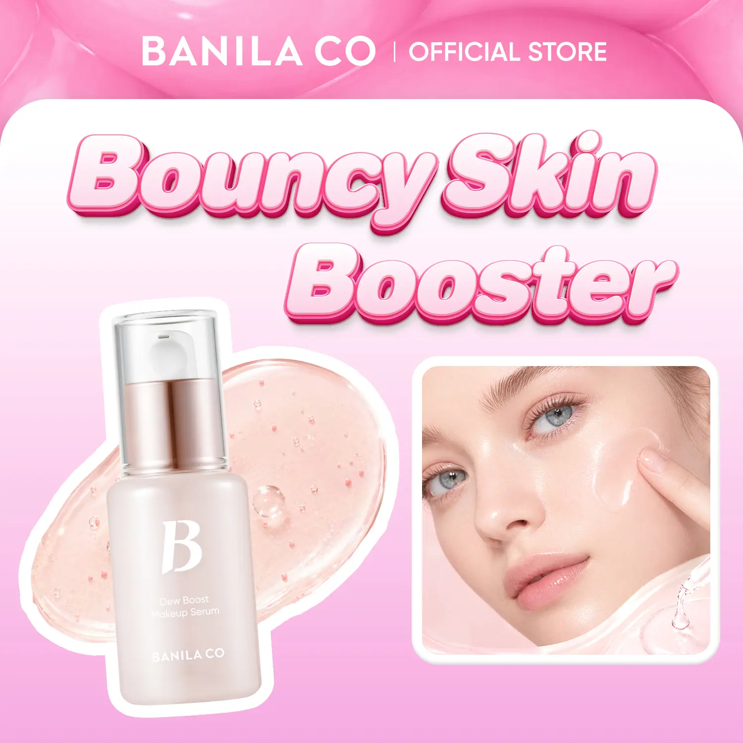 [NEW/Exclusive] BANILA CO Dew Boost Makeup Serum 1.01 fl oz | Hydrating Makeup Prep & Grip Primer for Long-Lasting Wear | No More Cakey Makeup, Dewy Glow Booster with Birch Sap & Hyaluronic Acid for Radiant Glass Skin | Korean Base Prep Primer