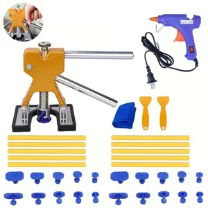 Car Dent Repair Kit, Dent Puller Tool, Car Dent Repair Tool Kit with Glue Gun, Suitable for Small Dent Repair Tool Kit on Cars and Motorcycles