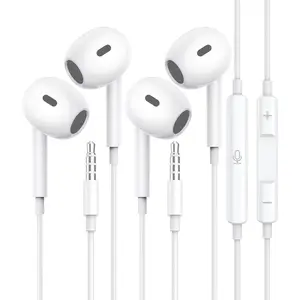 Wired Earbuds, 2 Pack 3.5mm Headphones with Mic, [MFi Certified] Clear Call Volume Control HiFi Stereo Surround Sounds Cord Earphones for Laptop PC Chromebook   A14 Android