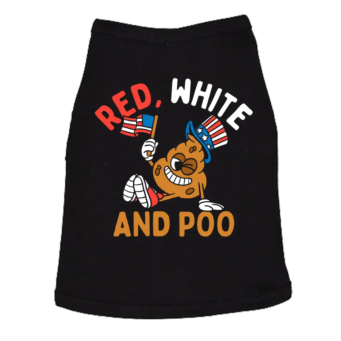 Red White And Poo Dog Shirt Funny Fourth Of July Tee For Dogs Patriotic Shirt For Dogs Funny Dog Puppy TShirt Black -