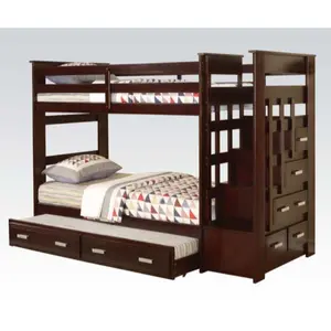 ACME Allentown Twin/Twin Bunk Bed w/Storage Ladder & Trundle, Espresso  10170W