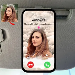 Personalized Memorial Car Visor Clip, The Call I Wish I Could Make Custom Wooden Visor Clip, In Loving Memory Remembrance Keepsake Gift