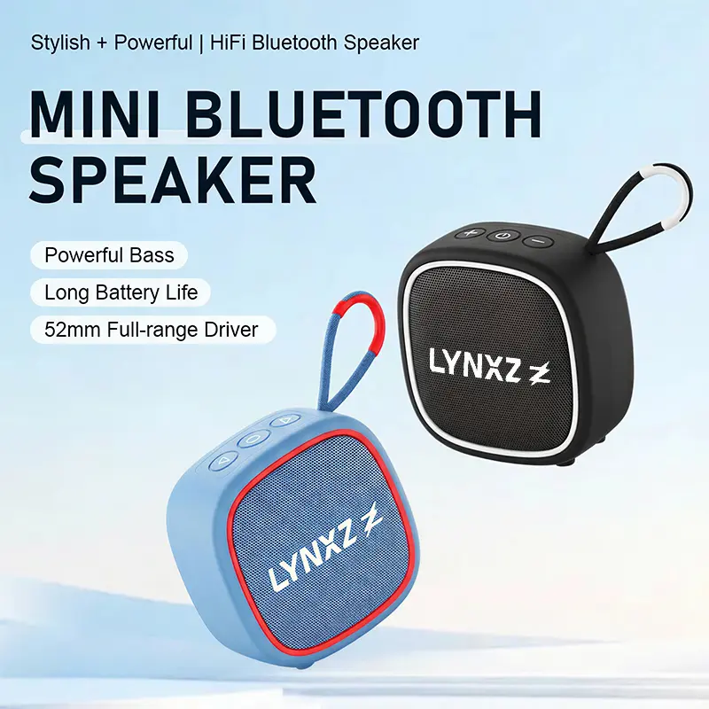 Mini Portable Bluetooth Speaker with 52mm Full-Range Driver, TWS Stereo Pairing, Long Playtime Compact Pocket Speaker for Camping Travel Home