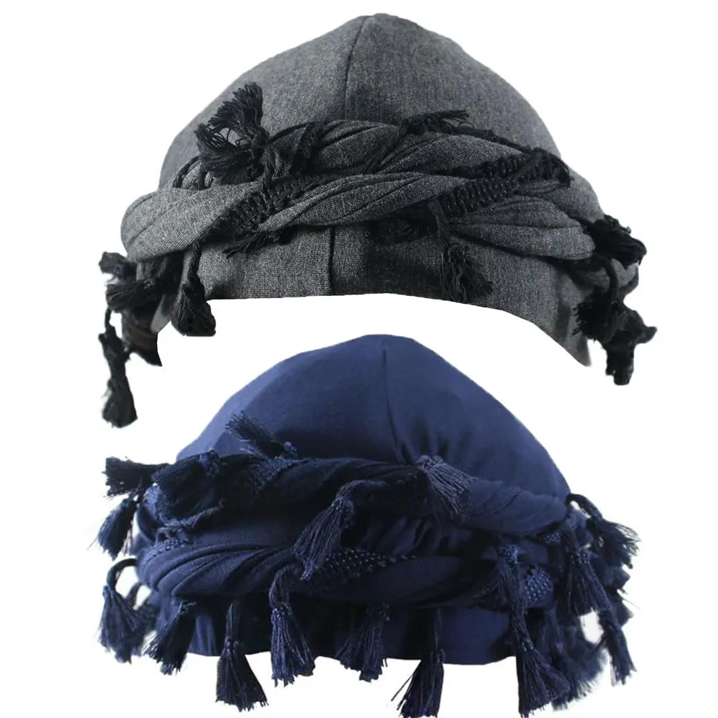 1/2-Pack Satin-Lined Halo Turban Set - Stylish Vintage Head Wraps & Beanies for Women - Sleep Cap, Durag for Locs & Dreadlocks Hair Protection