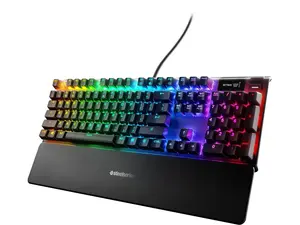 SteelSeries Apex 7 Mechanical Gaming Keyboard - OLED Smart Display - USB Passthrough and Media Controls - Linear and Quiet - RGB Backlit