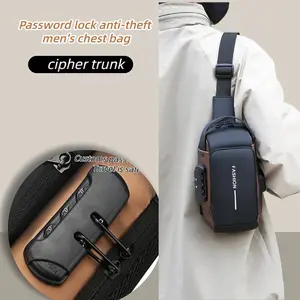 New Men's Password Lock Anti-Theft Storage Bag, Casual Sports Backpack, Shoulder Crossbody Bag, Fashionable Crossbody Bag, Trendy Fashion Male Bag, Commuter Crossbody Bag, Commuting Bag