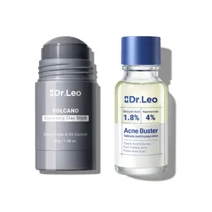 Dr.Leo Acne Treatment Set | Pores & Pimples & Blackheads | Clay Mask Stick + Salicylic Acid Pimple Drying Lotion #Summervibes