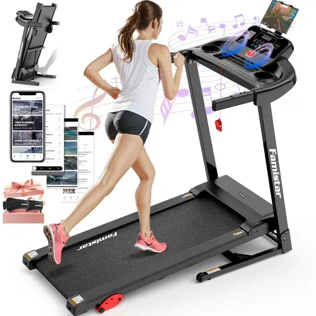 Treadmill for Home, Portable Folding Electric Exercise Treadmill with Adjustable Incline, APP Control, 64 Programs, 300 lb Capacity, 7.5MPH, Bluetooth Speakers, Running Walking Jogging, 12/23 Update sohochic