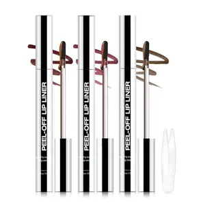 Erinde 3PCS Peel Off Lip Liner Stain, Long Lasting Tattoo Lip Liner with Tweezer, Matte Finish Peel Off Lip Stain, Waterproof Transfer Proof Lip Stain Peel Off, Non-Stick Cup Nude Lip Stain Lipliner