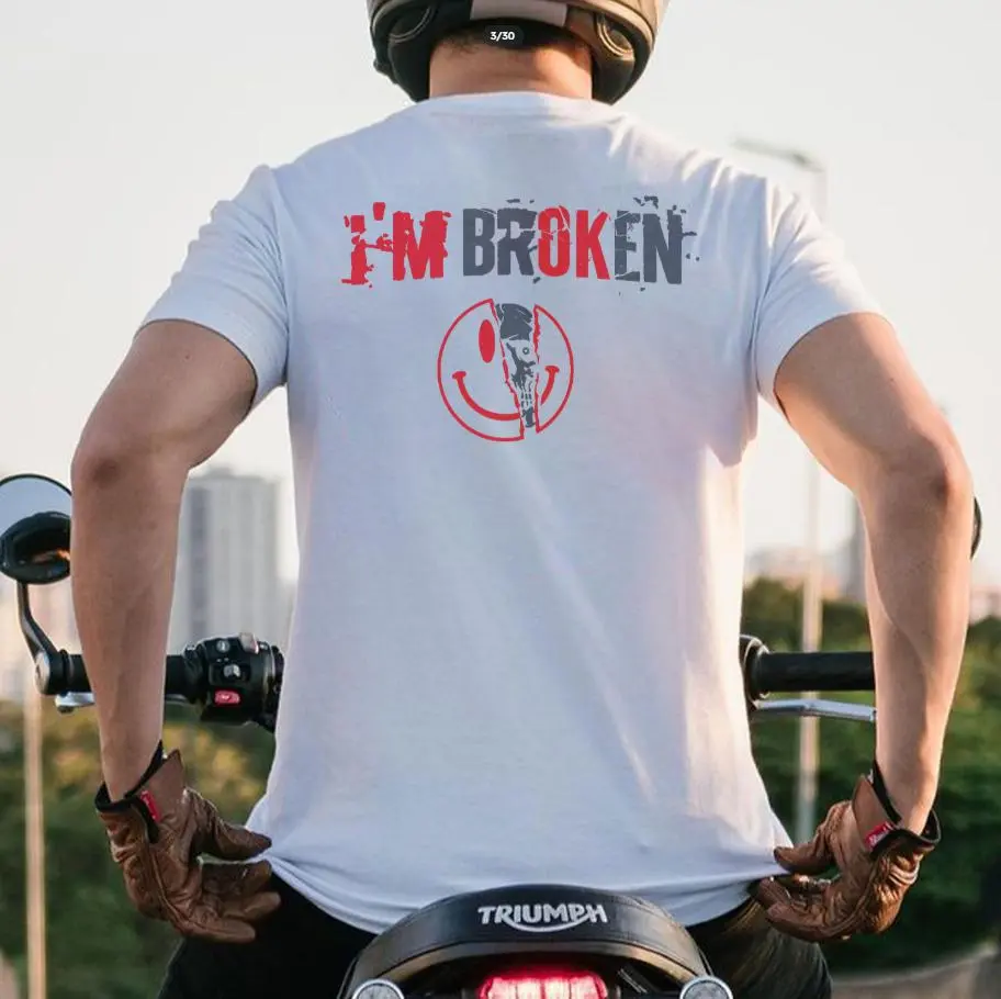 I’M BROKEN Graphic Casual Black and White Print T-Shirt, Hoodie, Sweatshirt, Gift for Women, Summer Outfits, Unisex, Vintage Graphic Style - Cotton