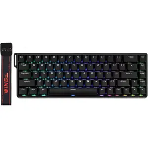 Aula WIN68 HE  Keyboard with Adjustable Actuation, Hall Effect Switches, 65% Wired Compact Keyboard, 8000 Hz Polling Rate, Hot-Swappable (Black)