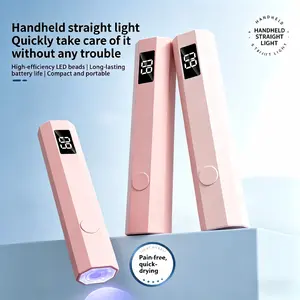 Handheld UV LED Nail Lamp, 8-Second Quick Dry, No Blackening, 20/60s Timer with Digital Display, USB-C Charging, Lightweight & Portable, All-Scene Applicable Manicure Nail Dryer for Gel Polish, DIY Nails and Rhinestones