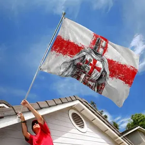 Knights Templar Crusader Flag with Medieval Warrior Print!Premium durable fabric, fade-resistant, rust-proof eyelets, perfect for history lovers, themed decor & proud displays!⚔️🛡️✨