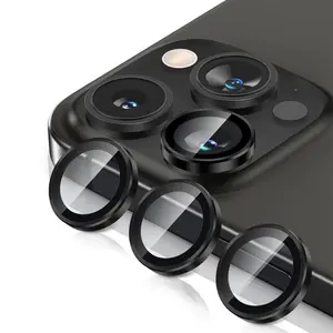 3-Pack iPhone Camera Lens Protector, 9h Tempered Glass Protective Cover, Aluminum Alloy, Ultra-Thin, Compatible with iPhone 11-17 Pro Max Smartphone, Protection, Accessories, Cellphone
