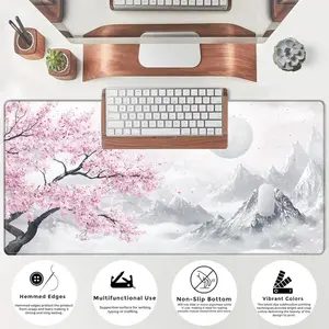 Japanese Cherry Blossom Mountain Extended Mouse Pad | Ink Wash Sakura Desk Mat | Oversized Non-Slip for Gamers & Wabi-Sabi Fans | Serene East Asian Aesthetic | Perfect for Gaming Setup #SakuraMountain #JapaneseInkWash #WabiSabiGaming #SereneEastAsian
