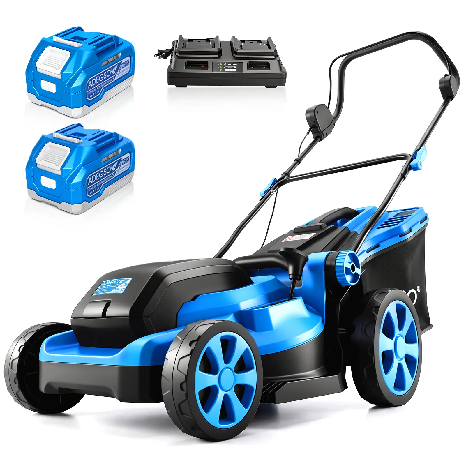 21V 17-Inch Brushless Electric Lawn Mower, 2x4.0Ah Batteries & Charger Included, Ultra-Lightweight Cordless Push Walk-Behind Mower, Easy Operation for Small Lawn, Yard, Garden