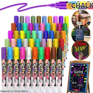 Liquid Chalk Markers Pens,Washable & Wet Erase Neon Chalk Makers for Blackboard, Chalkboard Signs, Glass Window, Graduation Celebration School,Erasable Window Markers for Cars,Bistro, Glass, Poster, Business, Art Markers